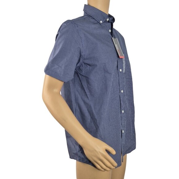 Travel Smart Roundtree & Yorke Men's Size S Shirt Long Sleeve Check Blue  (01) - Picture 3 of 10